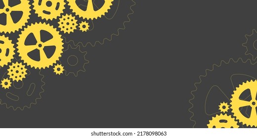 Abstract techno background with  gear wheels. Vector illustration of gear mechanism.
