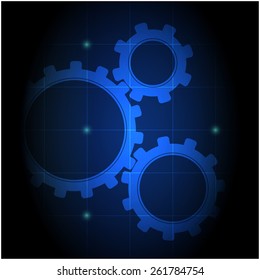 Abstract techno background with gears