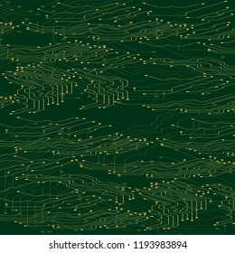 Abstract techno background, Isometrics, illustration of a microcircuit