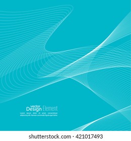 Abstract techno background with lines in waves. Technology, technical vector. 
