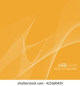 Abstract techno background with lines in waves. Flow popular form vector. 