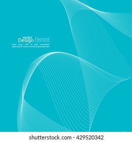 Abstract techno background with lines in waves. Technology, technical vector. 