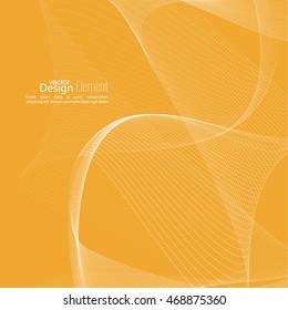 Abstract techno background with lines in waves. Flow popular form vector. 