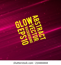Abstract techno background with many pink bright glowing lines