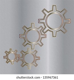 Abstract techno background with metal gears.vector