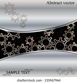 Abstract techno background with metal gears.vector
