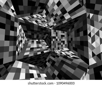 Abstract techno background in modern digital style. Business background in perspective. vector illustration