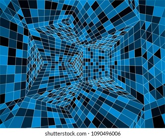 Abstract techno background in modern digital style. Business background in perspective. vector illustration