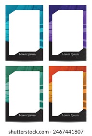 Abstract techno background picture frame card template 