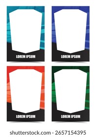 Abstract techno background picture frame card template set