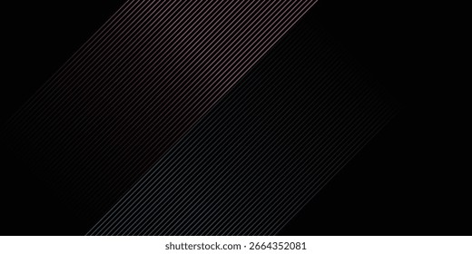Abstract techno background of red blue lines overlapping on dark space with diagonal shape decoration. 