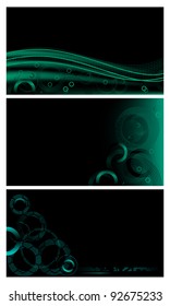 Abstract techno backgrounds set with halftone circles & lines