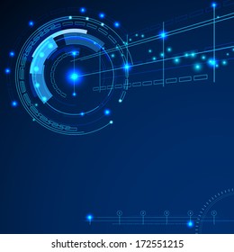 abstract techno blue background