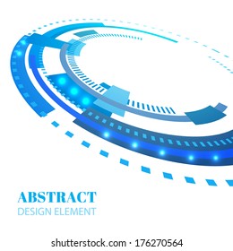 abstract techno blue light design element