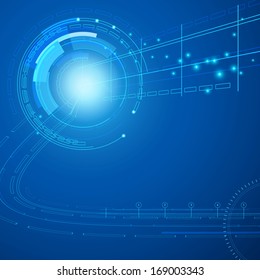 abstract techno  blue vector background