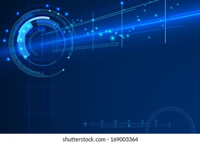 abstract techno  blue vector background