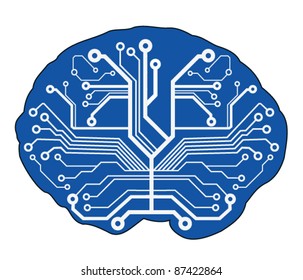 abstract techno brain. vector illustration