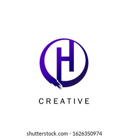 Abstract Techno Circle Initial Letter H logo icon, vector design concept for technology business identity.