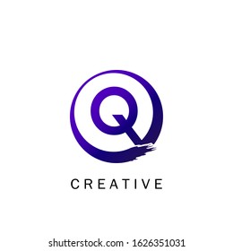 Abstract Techno Circle Initial Letter Q logo icon, vector design concept for technology business identity.