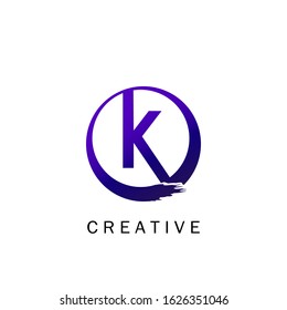 Abstract Techno Circle Initial Letter K logo icon, vector design concept for technology business identity.