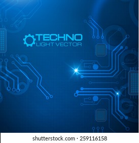 Abstract techno circuit background. Vector illustration