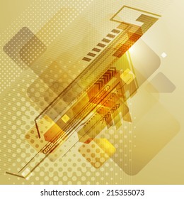 Abstract techno design with arrows. Vector illustration.