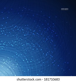 abstract techno design elements on a blue background.