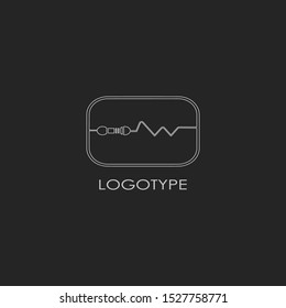 Abstract Techno Electronically Circle Line Resistor  logo icon design concept  for electrical, electronical and more technology business.