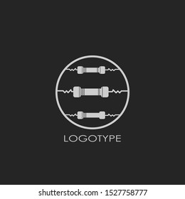 Abstract Techno Electronically Circle Line Resistor  logo icon design concept  for electrical, electronical and more technology business.