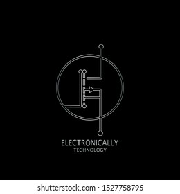 Abstract Techno Electronically Line MOSFET Indective Channel  logo icon design concept  for electrical, electronical and more technology business.