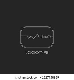 Abstract Techno Electronically Line Resistor  logo icon design concept  for electrical, electronical and more technology business.