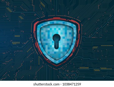 Abstract techno futuristic shield.