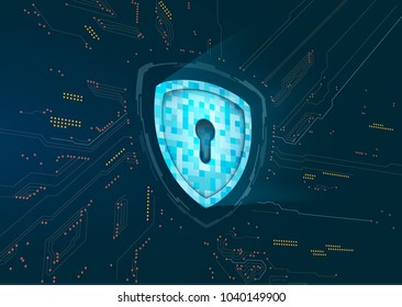 Abstract techno futuristic shield.