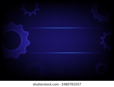 Abstract techno gear background, engineer education concept, cogs, gear engine, futuristic technology, space for text.