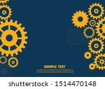 Abstract techno gear background with geometric colorful gear wheels. Space for gear text. Vector gears modern mechanism industrial concept. Technology gears background. gears Vector illustration 