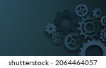Abstract techno gear background with geometric colorful gear wheels. Space for gear text. Vector gears modern mechanism industrial concept. Technology gears background. Gears Vector illustration 