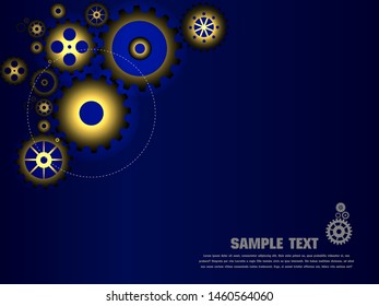 Abstract techno gear background with geometric colorful gear wheels. Space for gear text. Vector gears modern mechanism industrial concept. Technology gears background. gears Vector illustration 