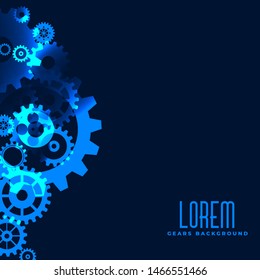 Abstract techno gear background with geometric colorful gear wheels. Space for gear text. Vector gears modern mechanism industrial concept. Technology gears background. Gears Vector illustration 