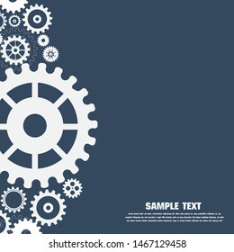 Abstract techno gear background with geometric colorful gear wheels. Space for gear text. Vector gears modern mechanism industrial concept. Technology gears background. Gears Vector illustration 