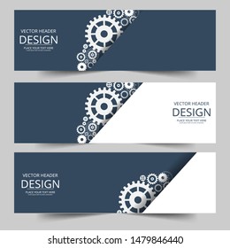 Abstract techno gear background with geometric colorful gear wheels. Space for gear text. Vector gears modern mechanism industrial concept. Technology gears background. Gears Vector illustration 