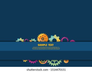 Fondo abstracto del engranaje técnico con ruedas geométricas de engranaje coloreadas. Espacio para texto de engranaje. El vector obtiene el concepto industrial del mecanismo moderno. Fondo de los engranajes tecnológicos. ilustración del vector de engranajes 