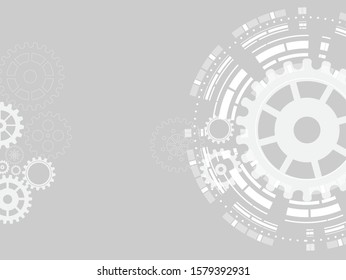 Abstract techno gear background with geometric colorful gear wheels. Space for gear text. Vector gears modern mechanism industrial concept. Technology gears background. Gears Vector illustration 