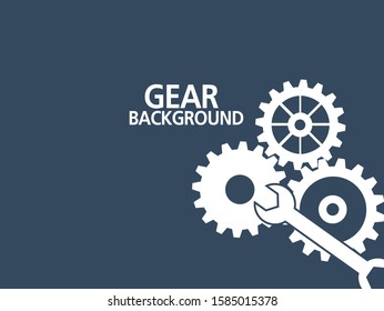 Abstract techno gear background with geometric colorful gear wheels. Space for gear text. Vector gears modern mechanism industrial concept. Technology gears background. Gears Vector illustration 