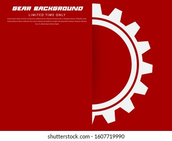 Abstract techno gear background with geometric colorful gear wheels. Space for gear text. Vector gears modern mechanism industrial concept. Technology gears background. Gears Vector illustration 