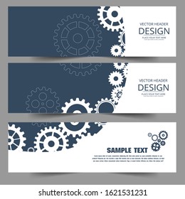 Abstract techno gear background with geometric colorful gear wheels. Space for gear text. Vector gears modern mechanism industrial concept. Technology gears background. Gears Vector illustration 