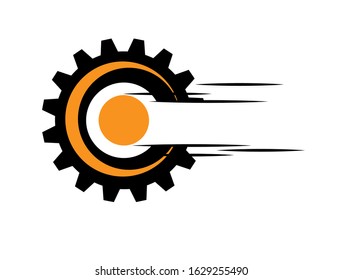 Abstract techno gear background with geometric colorful gear wheels. Space for gear text. Vector gears modern mechanism industrial concept. Technology gears background. Gears Vector illustration 