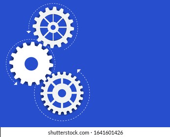 Abstract techno gear background with geometric colorful gear wheels. Space for gear text. Vector gears modern mechanism industrial concept. Technology gears background. Gears Vector illustration 