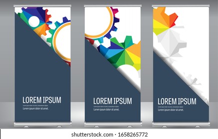 Fondo abstracto del engranaje técnico con ruedas geométricas de engranaje coloreadas. Espacio para texto de engranaje. El vector obtiene el concepto industrial del mecanismo moderno. Fondo de los engranajes tecnológicos. Ilustración de los engranajes 