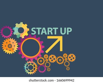 Abstrakter Techno-Hintergrund mit geometrisch bunten Zahnräder. Platz für den Text des Fanggeräts. Vektorillustration verbindet modernes Maschinenkonzept. Technologie, Zahnräder, Hintergrund. Vektorillustration der Zahnräder 
