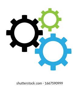 Abstrakter Techno-Hintergrund mit geometrisch bunten Zahnräder. Platz für den Text des Fanggeräts. Vektorillustration verbindet modernes Maschinenkonzept. Technologie, Zahnräder, Hintergrund. Vektorillustration der Zahnräder 